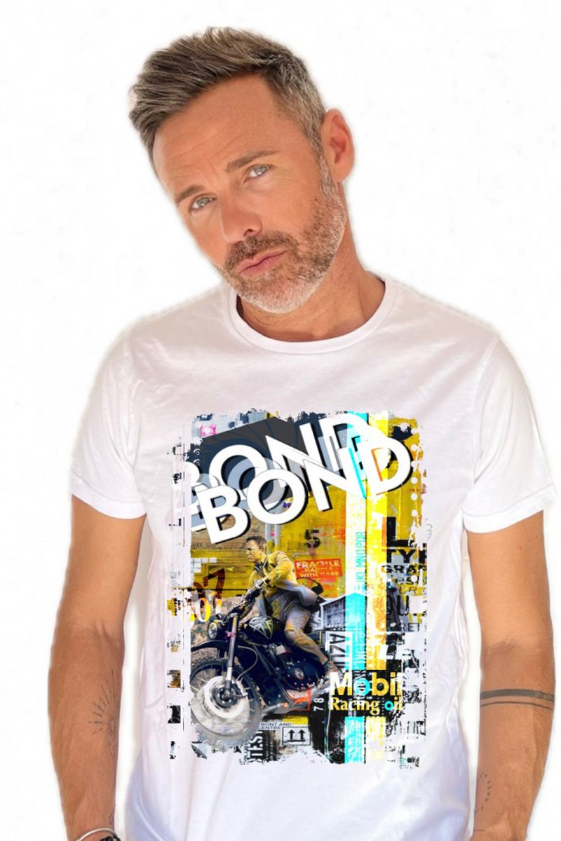  CAMISETA DE HOMBRE BOND BLANCO LA SAL 