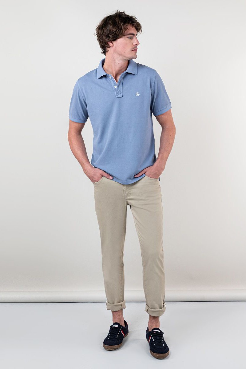  Polo Piqué El Ganso Garment Dyed Azul Medio  2
