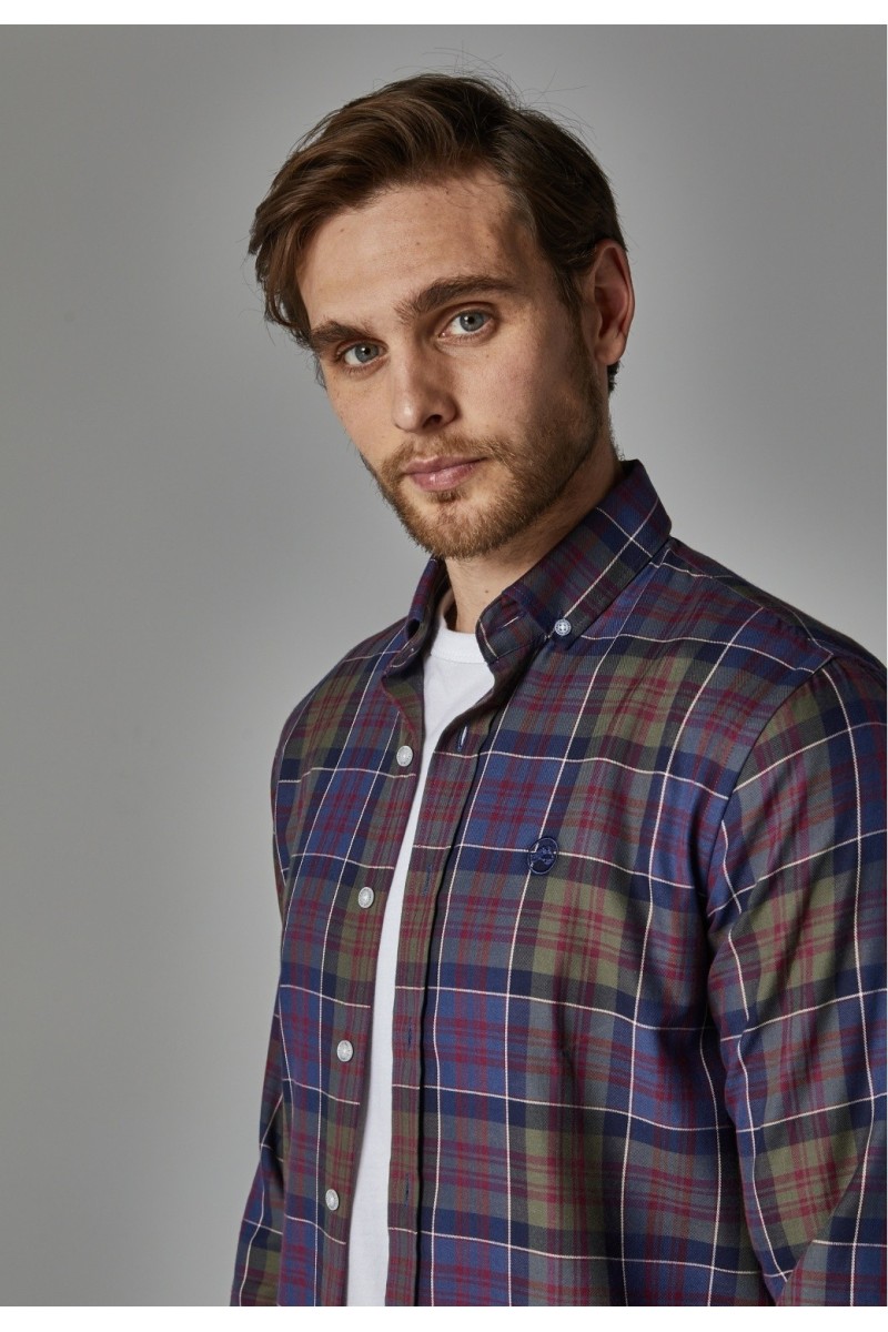 CAMISA ALTONA M16  CAMISA CUADROS GRANATE ALTONADOCK