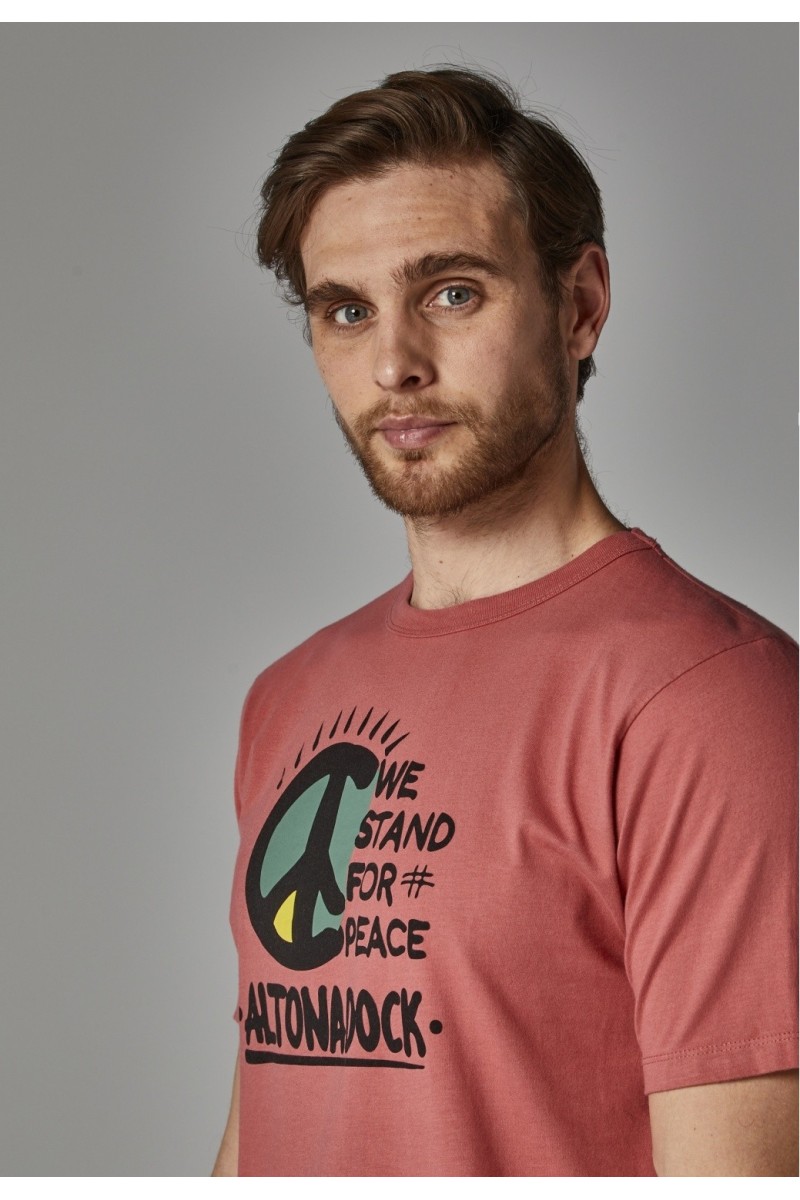  CAMISETA BURDEOS SERIGRAFIA SÍMBOLO PAZ ALTONADOCK 