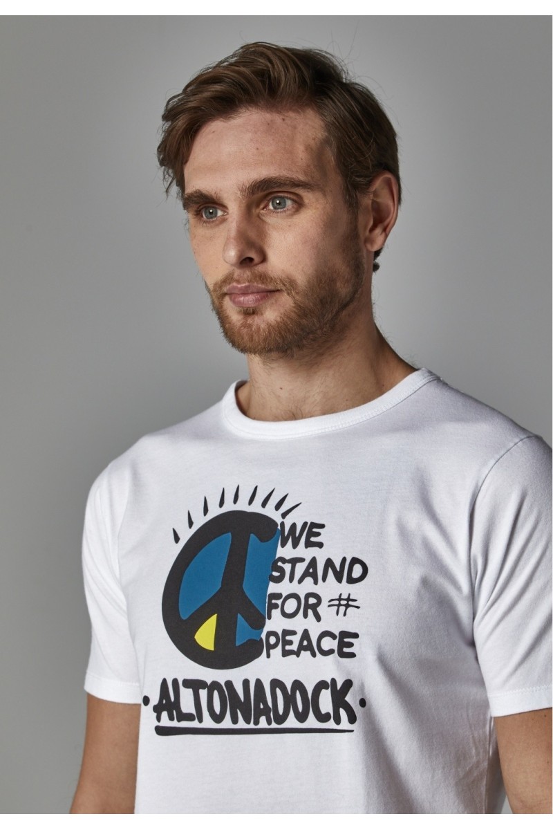 CAMISETA BLANCO SERIGRAFIA SÍMBOLO PAZ ALTONADOCK  2