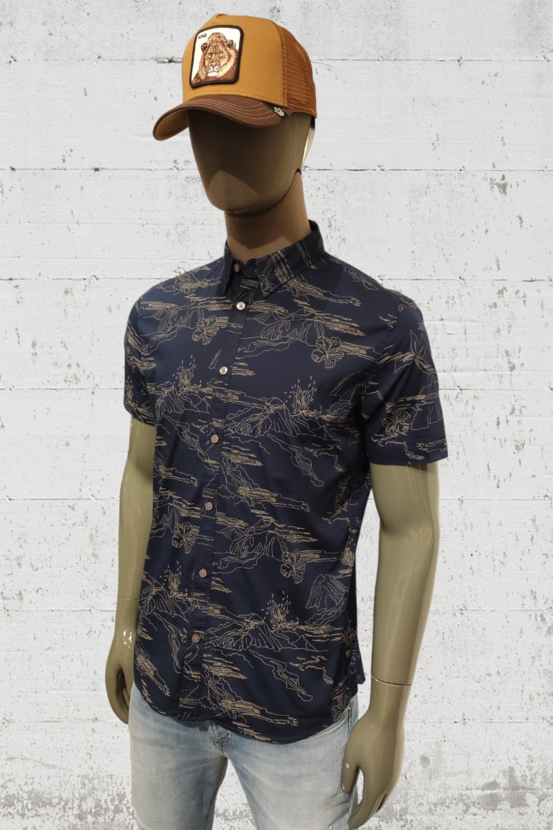  Camisa estampada Petrol SIS419-5082  2