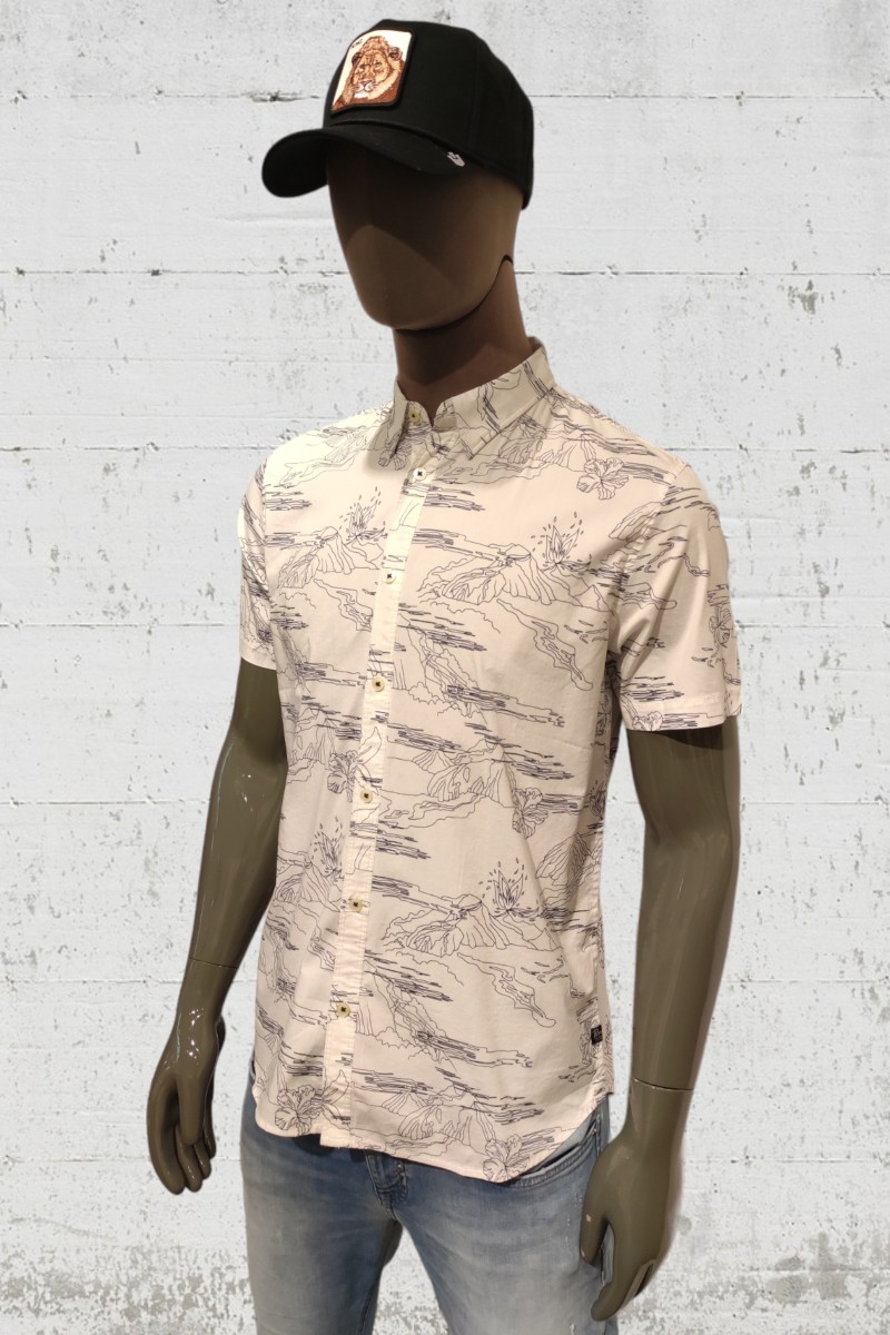  Camisa estampada petrol SIS419-0006 