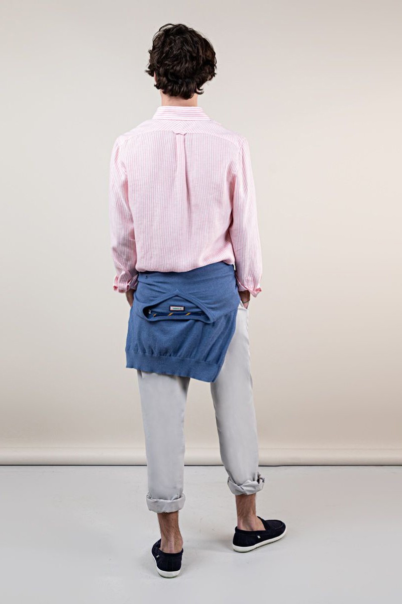  Camisa El Ganso Raya Yale Lino Rosa 1050s240040 