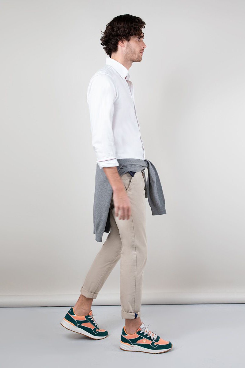 CAMISA EL GANSO M5  Camisa El Ganso Pin Point Oxford Blanca Bandera Iconica 1050s240047