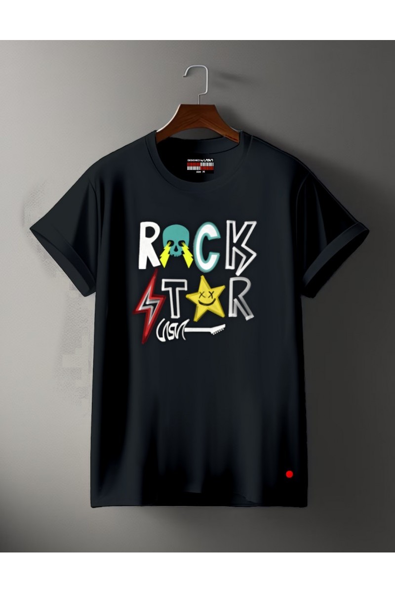 CAMISETA DE HOMBRE ROCKSTAR NEGRO LA SAL