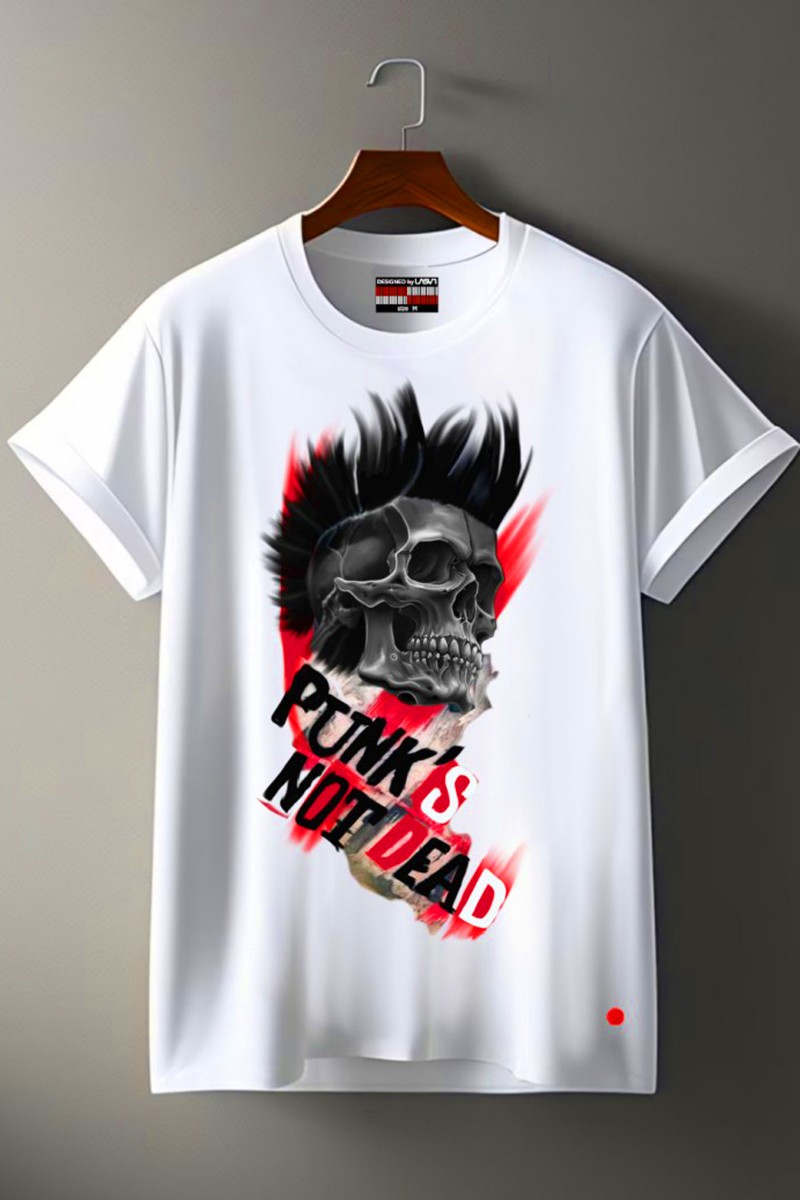 CAMISETA DE HOMBRE PUNK BLANCO LA SAL