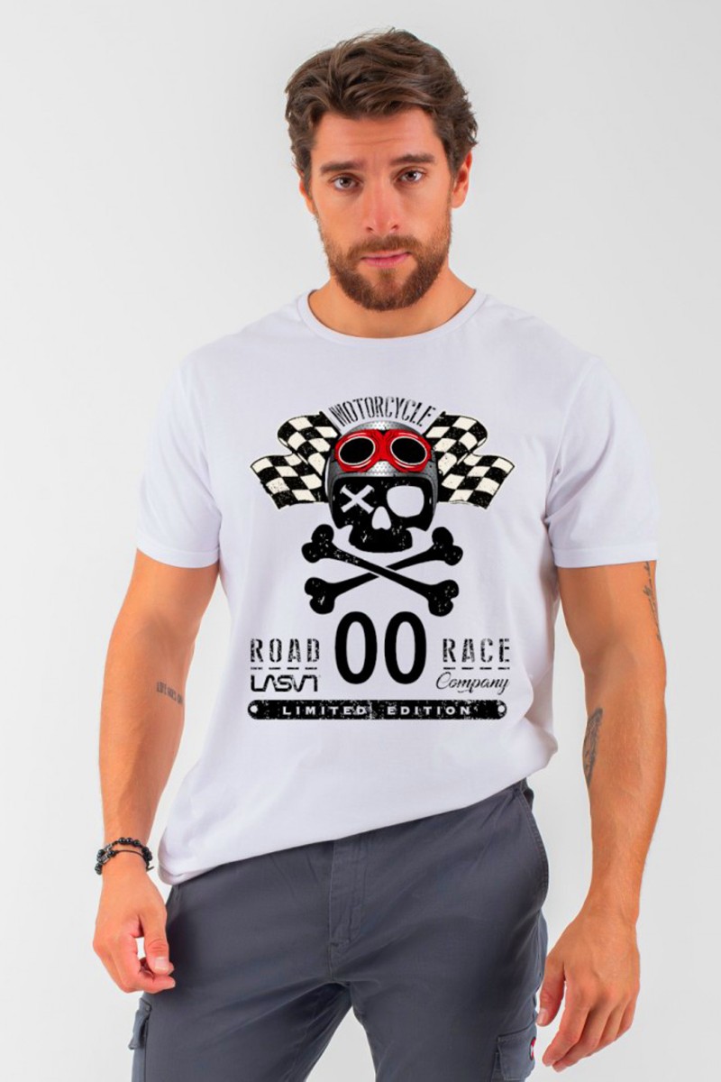CAMISETA DE HOMBRE ROAD BLANCO LA SAL  2