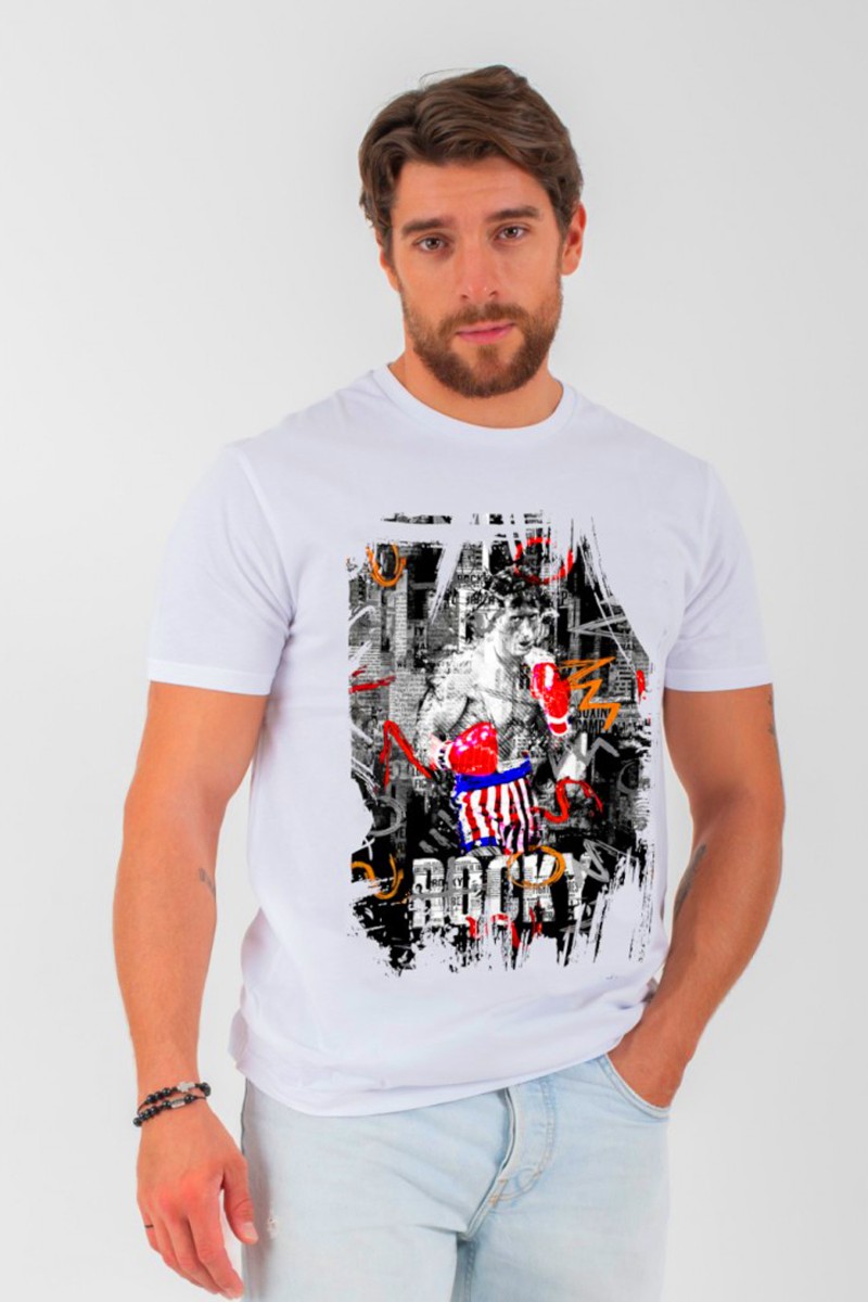  CAMISETA DE HOMBRE ROCKY BLANCO LA SAL 