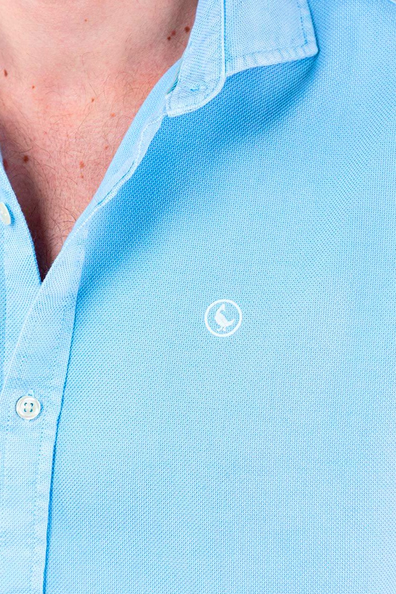 Camisa Estructura Garment Dyed Celeste EL GANSO 