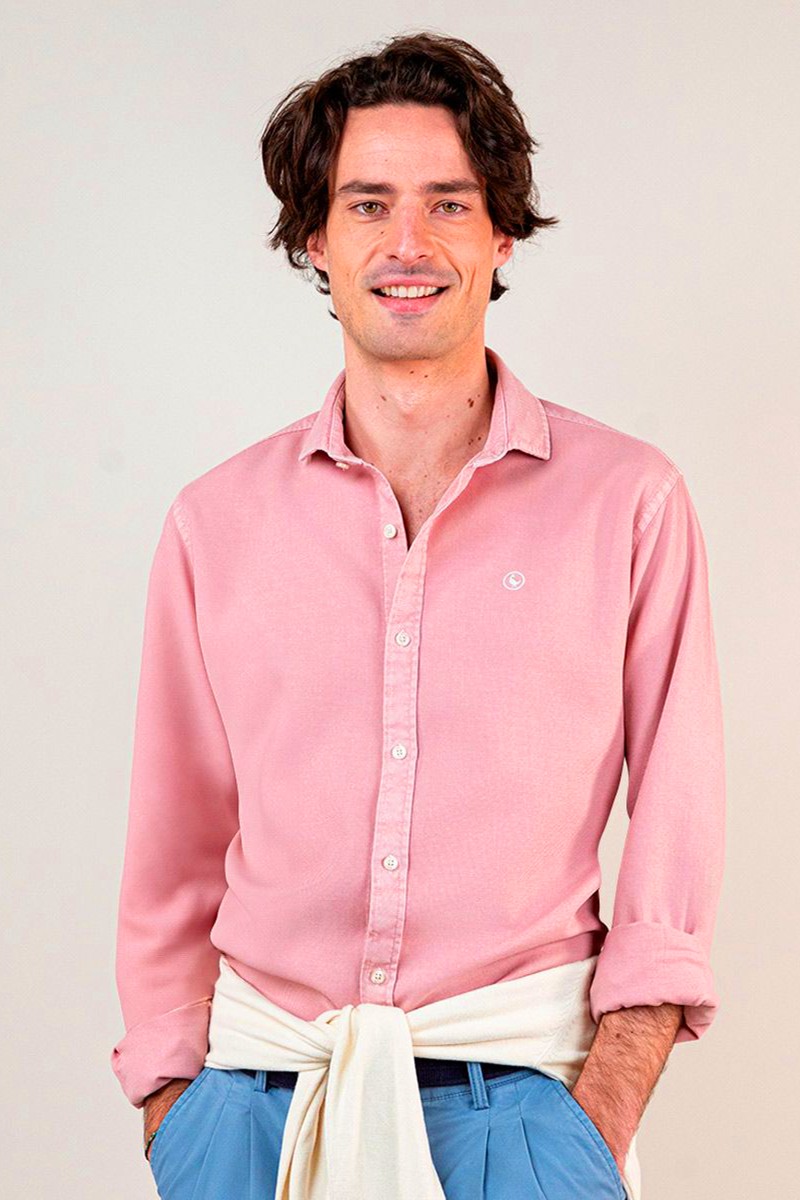 Camisa Estructura Garment Dyed Rosa EL GANSO