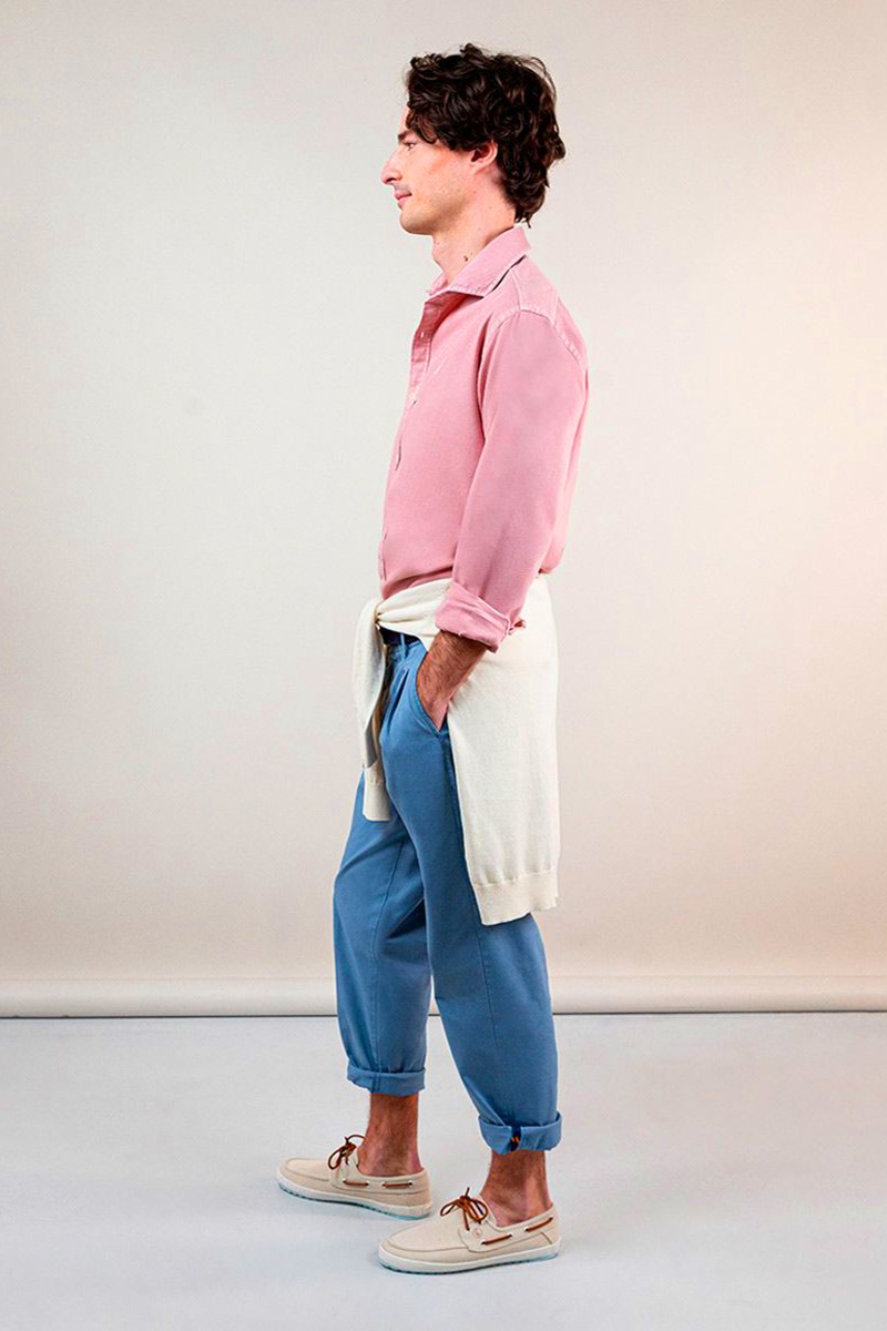  Camisa Estructura Garment Dyed Rosa EL GANSO 