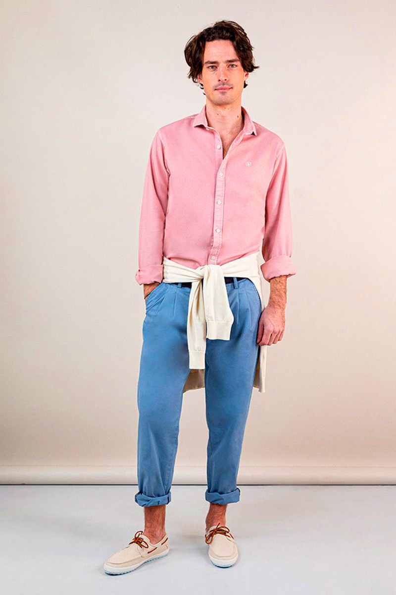  Camisa Estructura Garment Dyed Rosa EL GANSO 