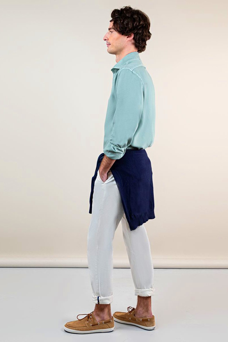  Camisa Estructura Garment Dyed Verde EL GANSO 