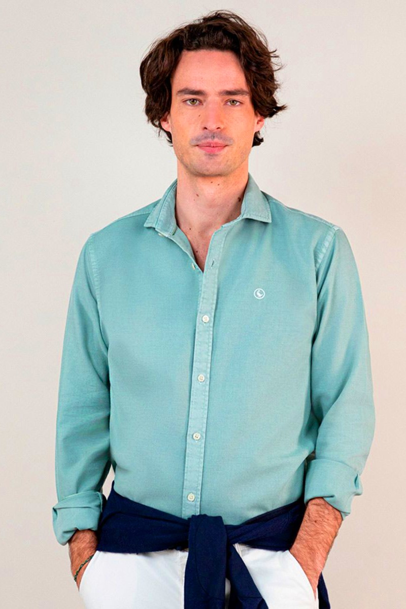 Camisa Estructura Garment Dyed Verde EL GANSO