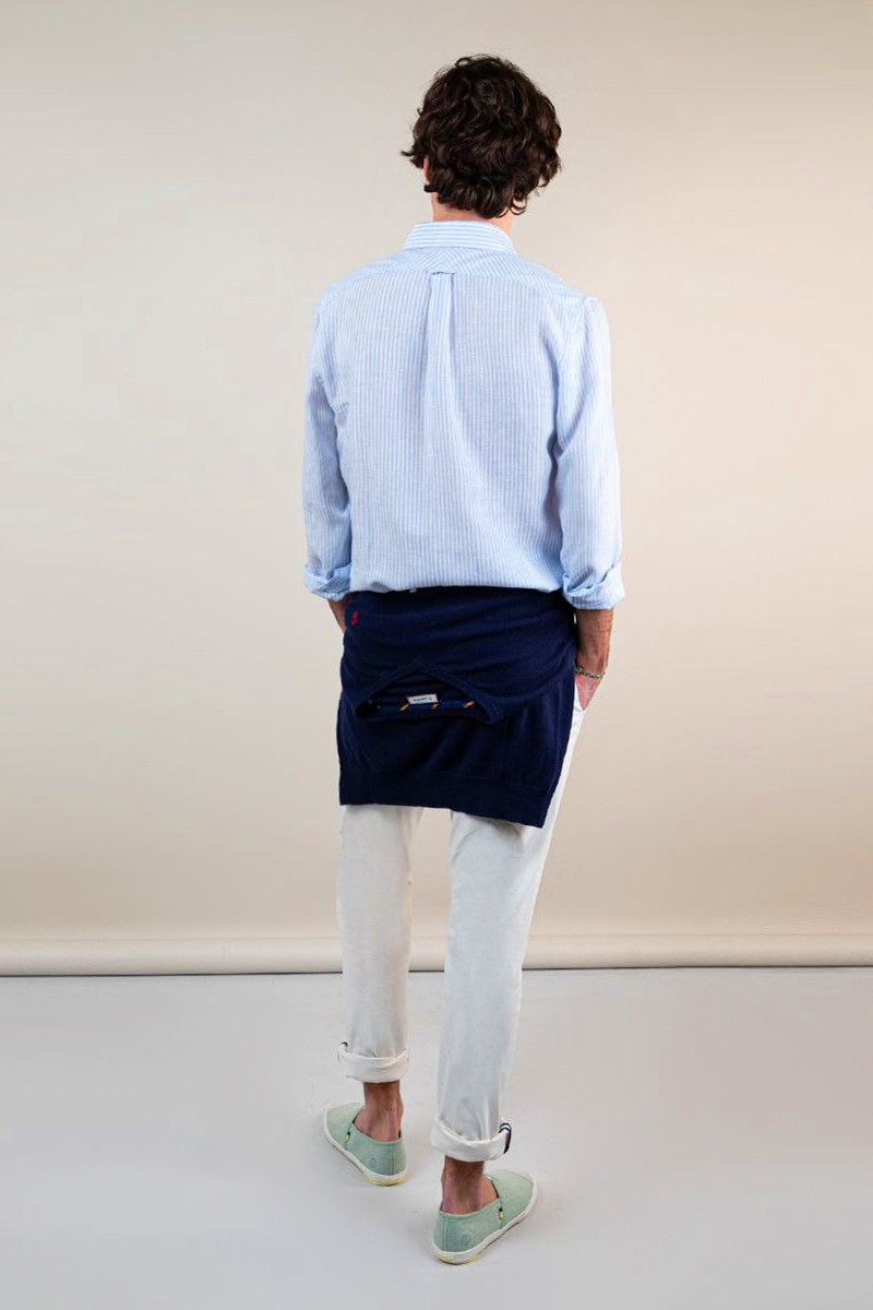  Camisa Raya Yale Lino Celeste EL GANSO  2