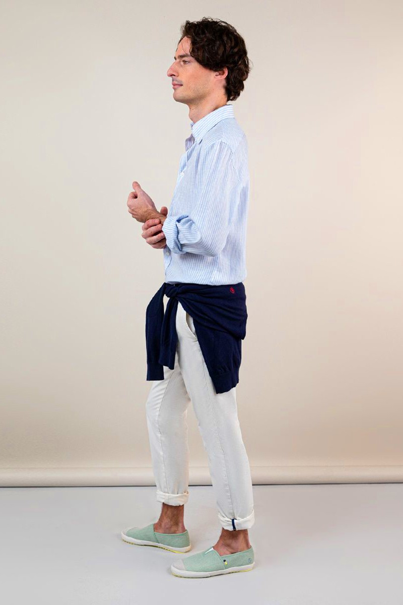  Camisa Raya Yale Lino Celeste EL GANSO 