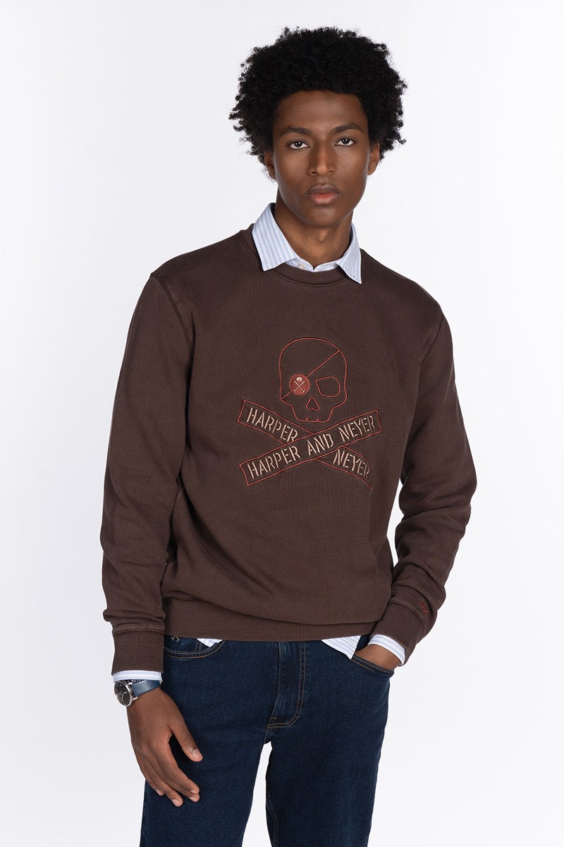 SUDADERA SKULL CHOCOLAT HARPER AND NEYER