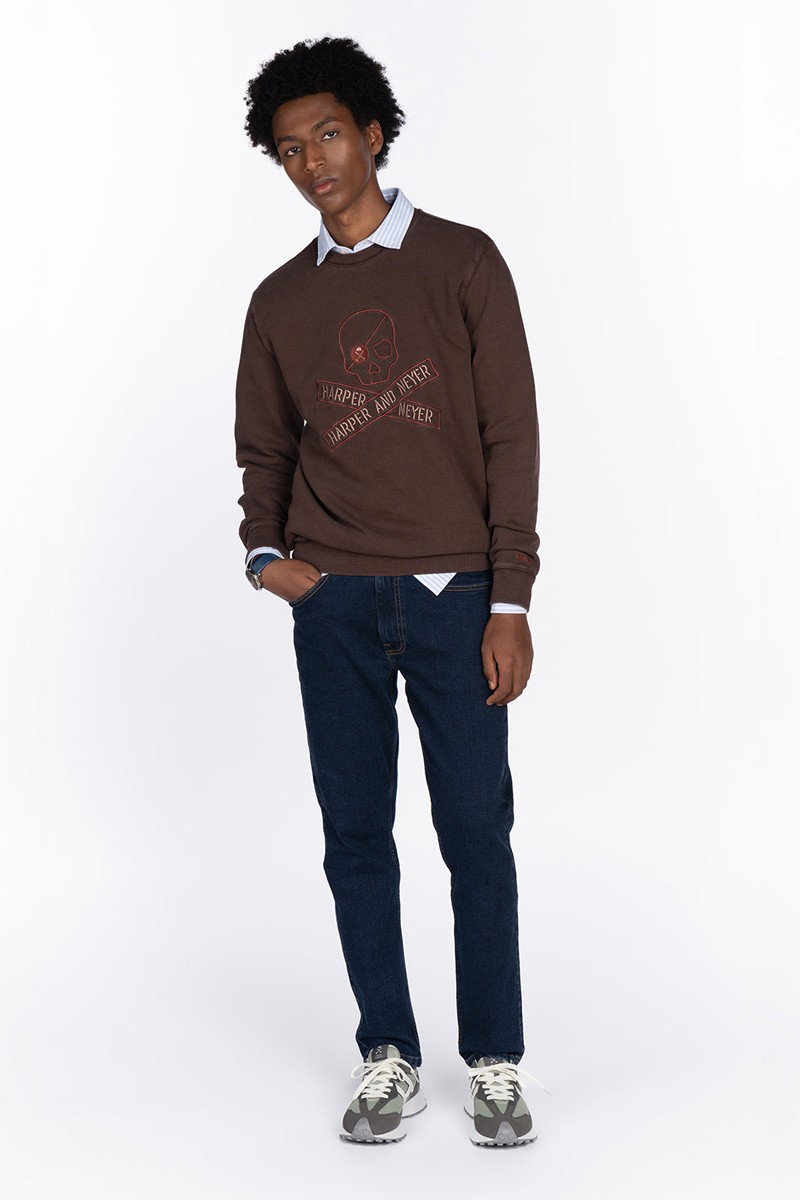  SUDADERA SKULL CHOCOLAT HARPER AND NEYER 