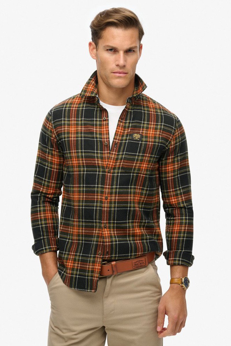Camisa de leñador de algodón de manga larga Superdry