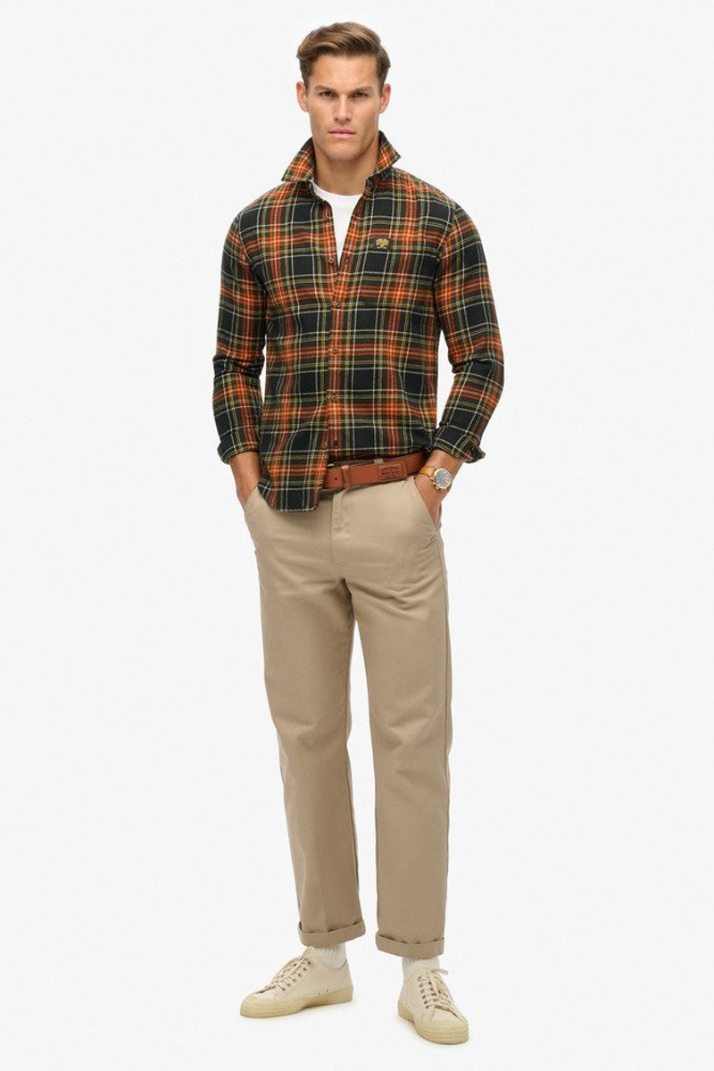  Camisa de leñador de algodón de manga larga Superdry 