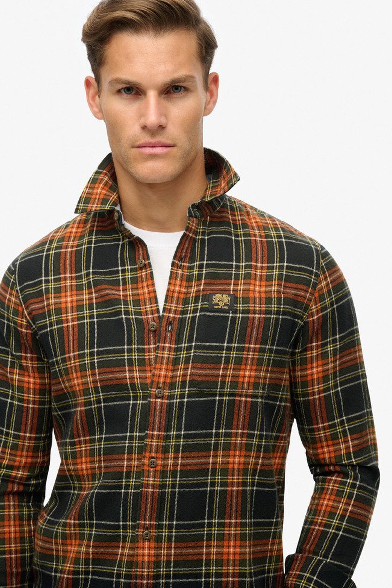  Camisa de leñador de algodón de manga larga Superdry 