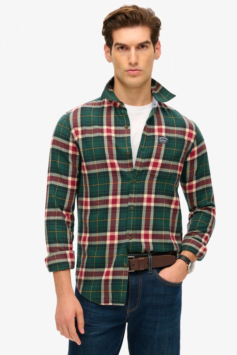 Camisa de leñador de algodón de manga larga Superdry
