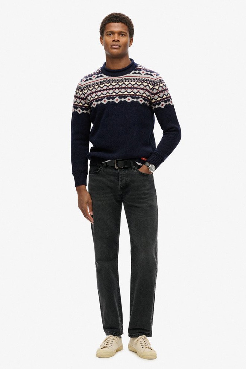 Jersey de cuello vuelto Fairisle Supedry