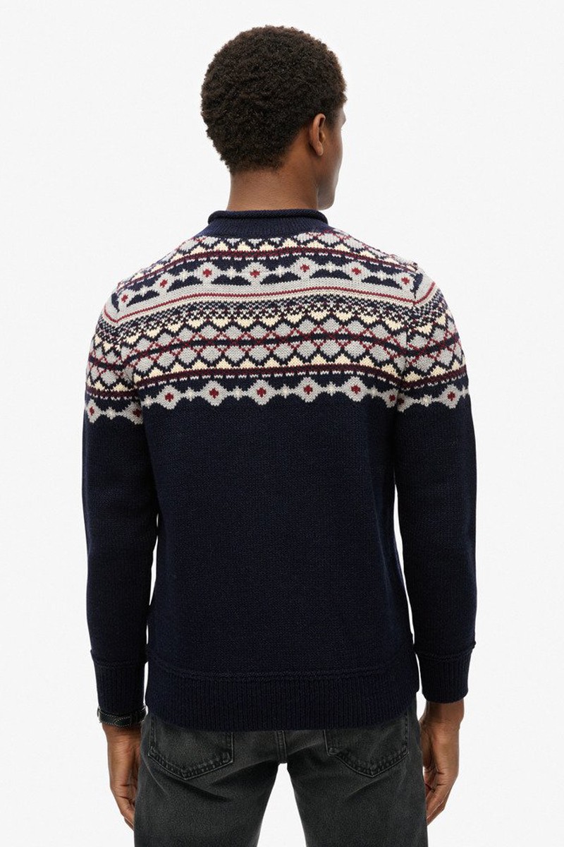  Jersey de cuello vuelto Fairisle Supedry 