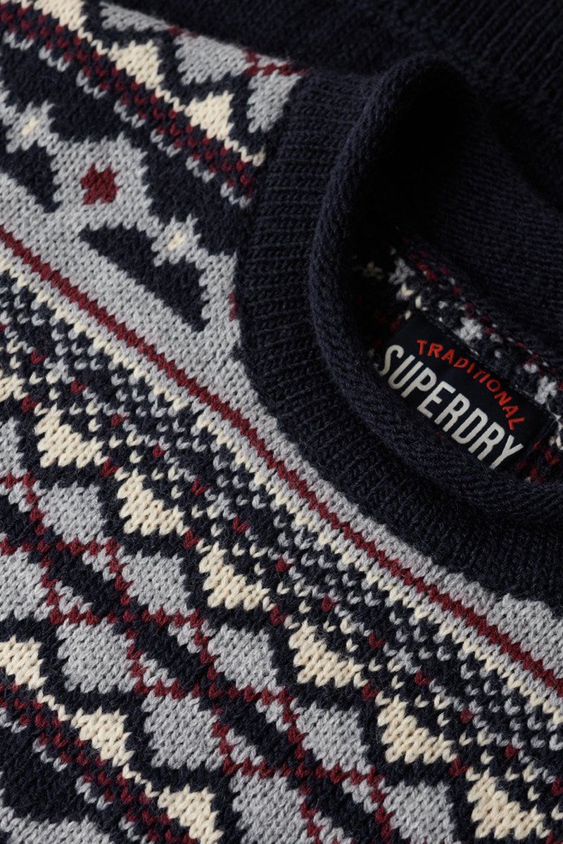  Jersey de cuello vuelto Fairisle Supedry 