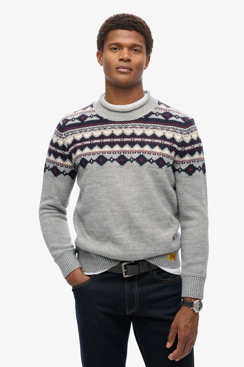 Jersey de cuello vuelto Fairisle Superdry