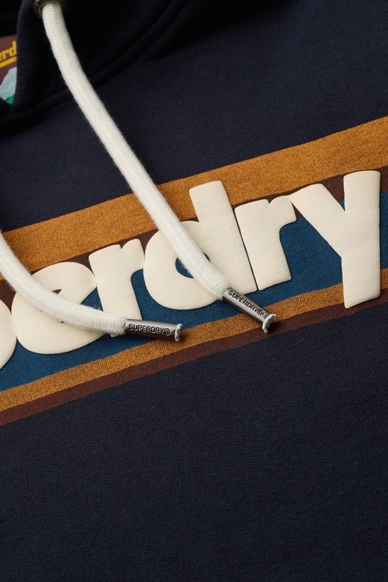 SUDADERA SDRY M45  Sudadera de rayas con capucha y logotipo Retro Supedry