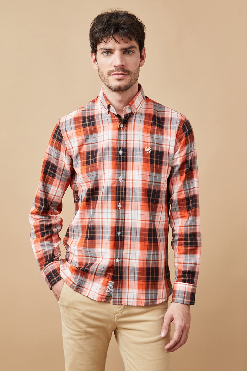 CAMISA CUADROS NARANJA ALTONADOCK