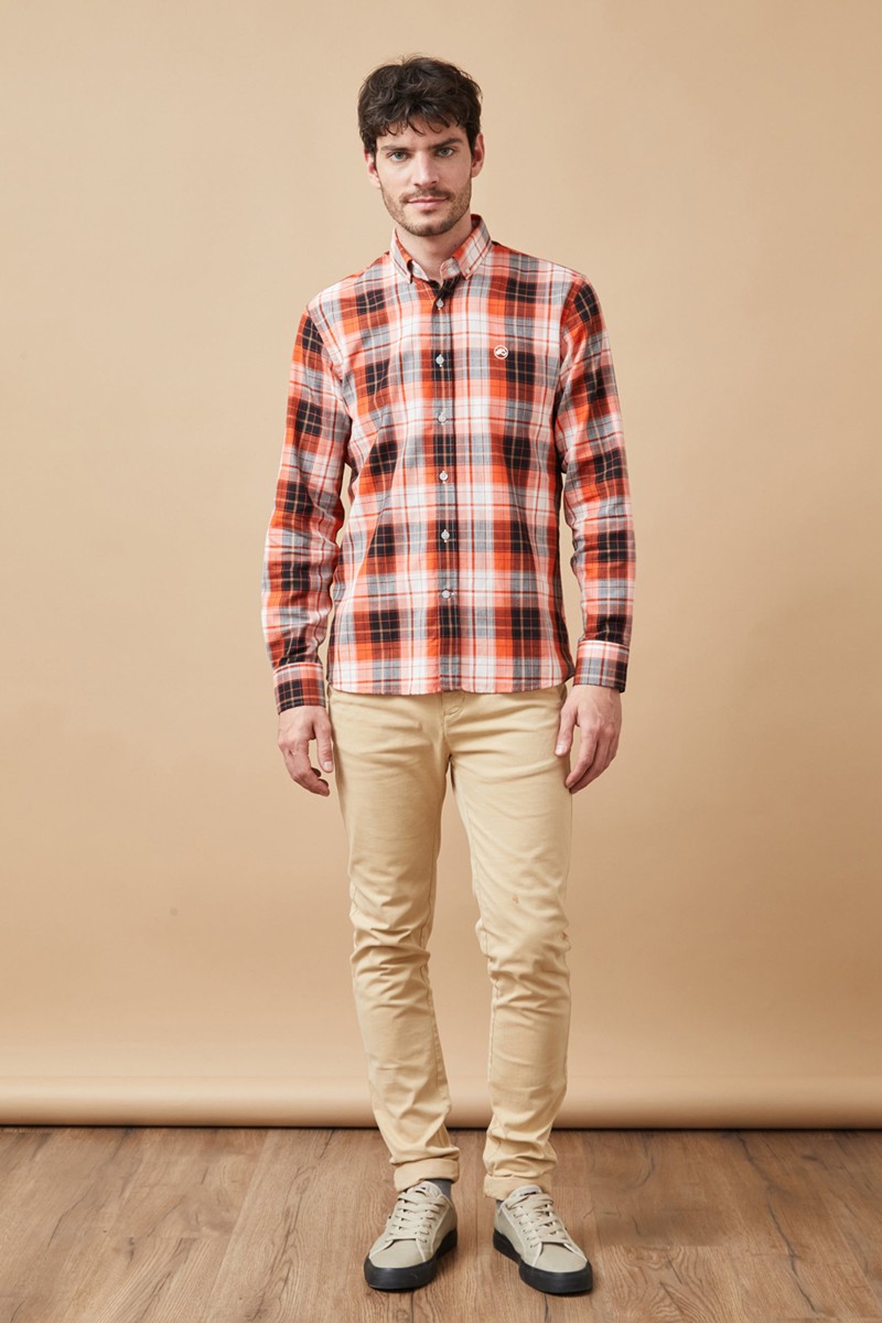 CAMISA ALTONA M34  CAMISA CUADROS NARANJA ALTONADOCK