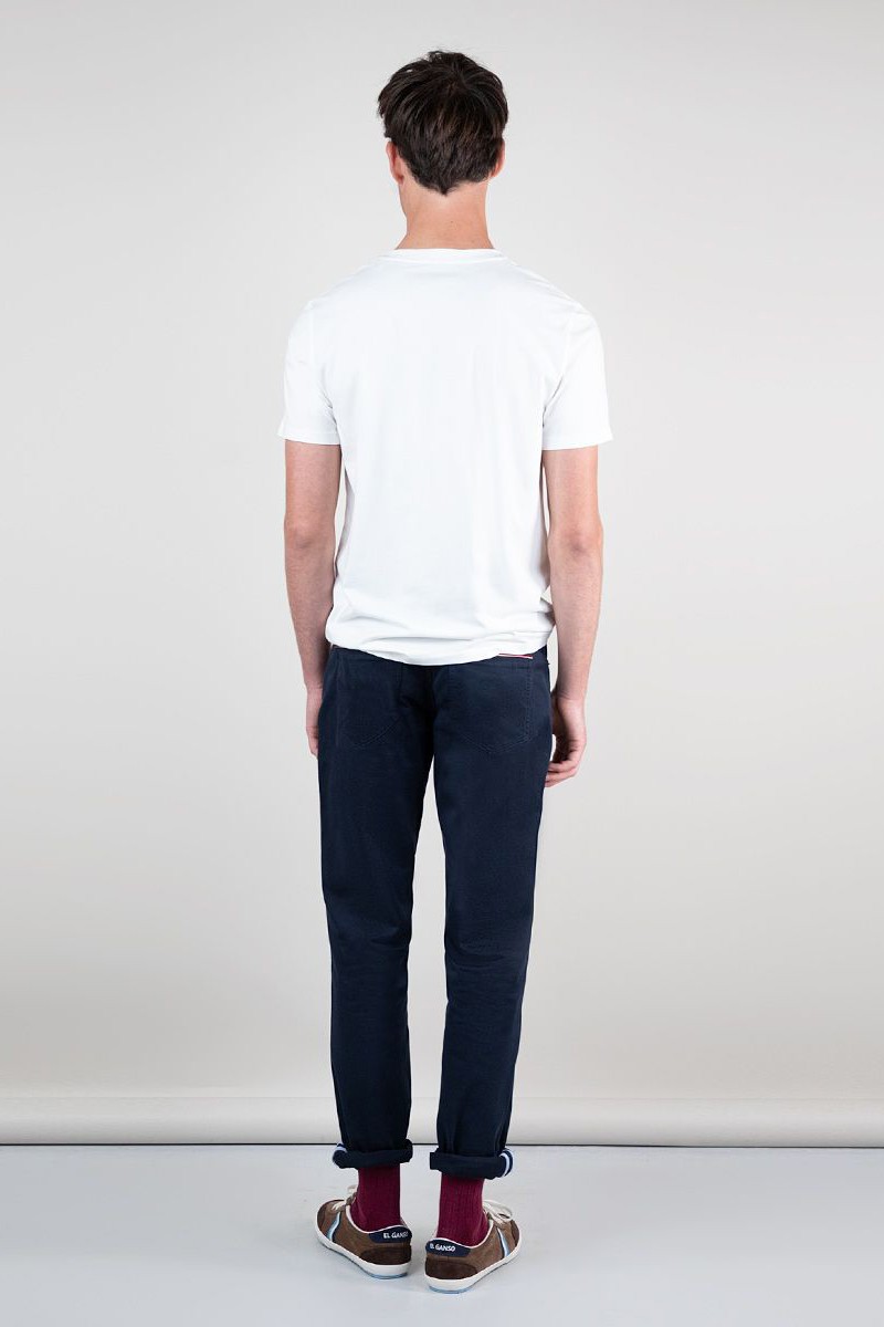  Camiseta Cuello Caja Garment Dyed Blanco  2