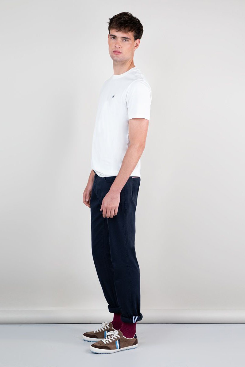 CAMISETA GANSO M83  Camiseta Cuello Caja Garment Dyed Blanco