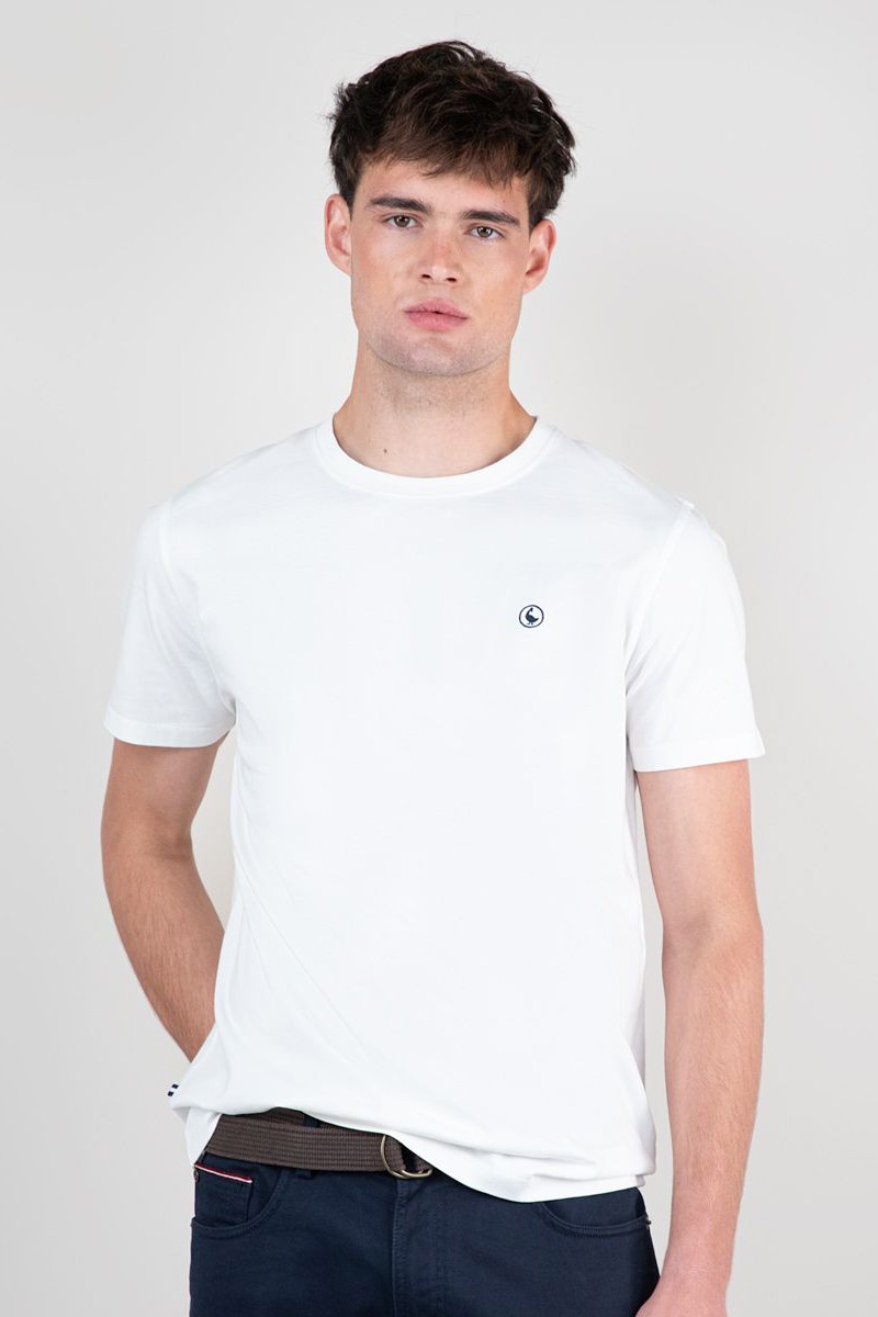  Camiseta Cuello Caja Garment Dyed Blanco 