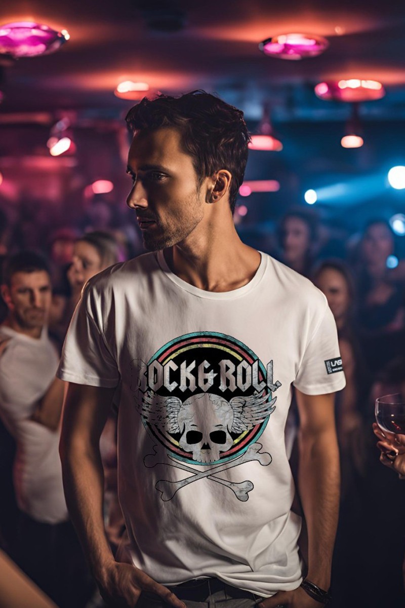  Camiseta de hombre Lasal FLY ROCK Blanco 