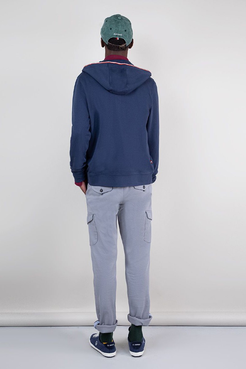 SUDADERA EL GANSO M53  Sudadera Zipper Garment Dyed Marino El Ganso