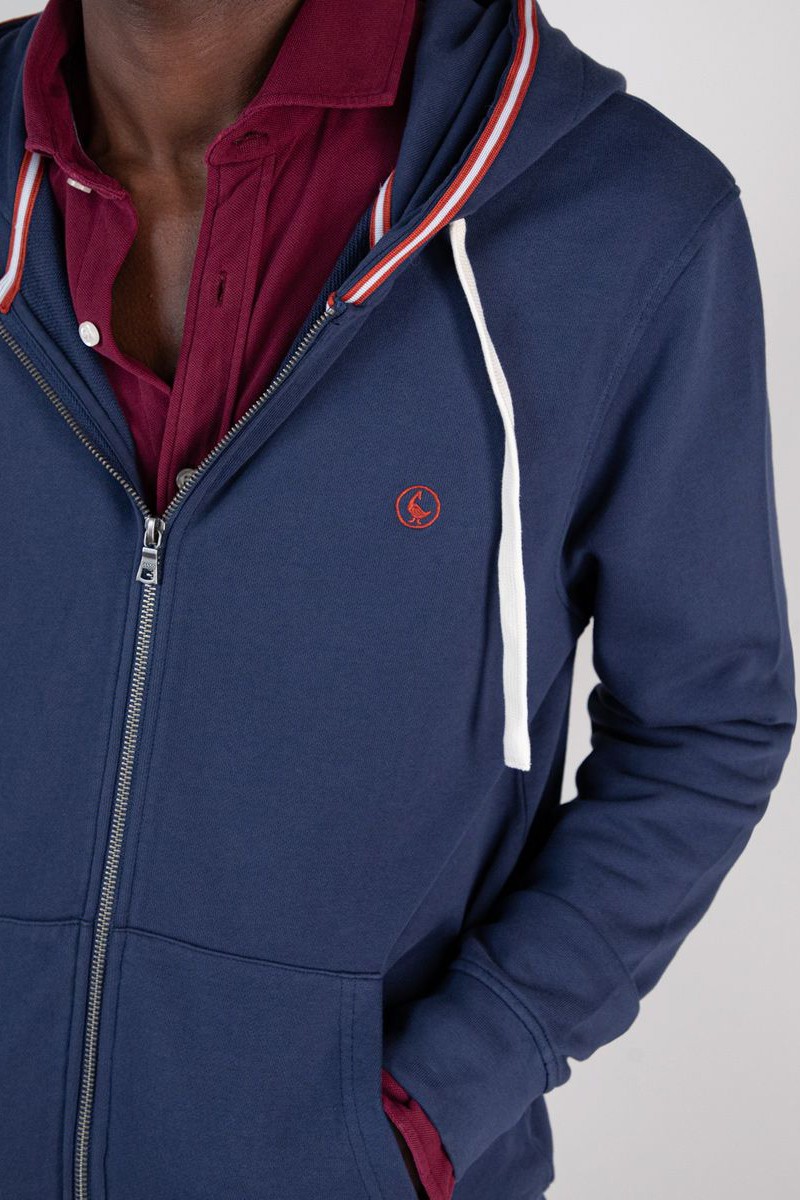 Sudadera Zipper Garment Dyed Marino El Ganso  2