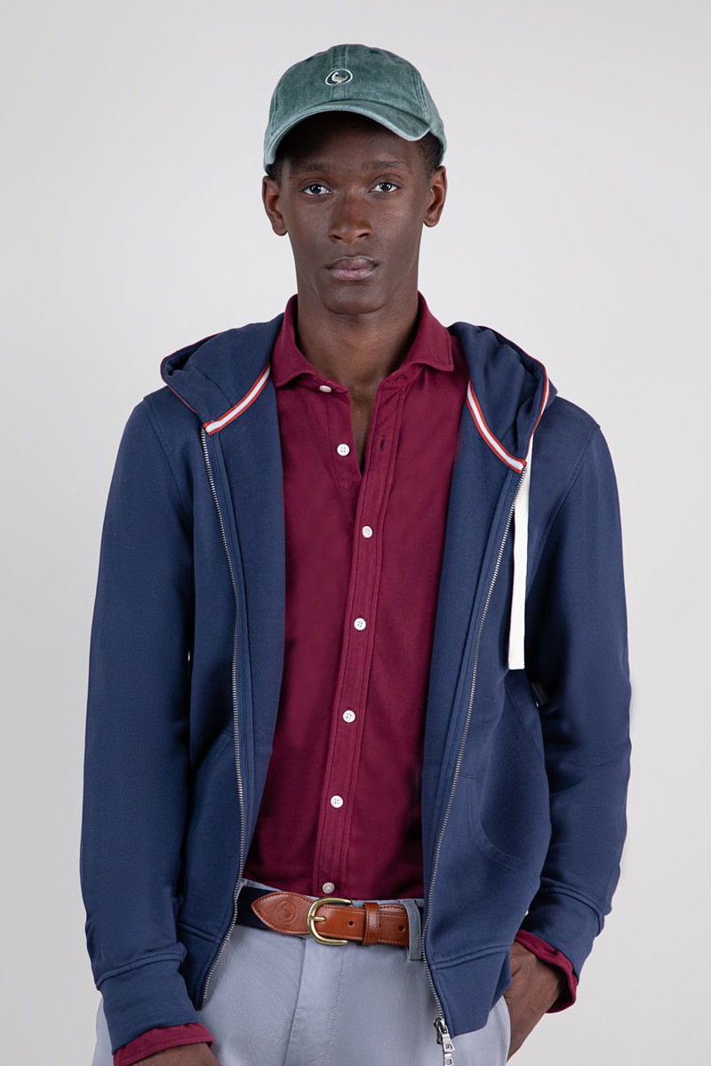 Sudadera Zipper Garment Dyed Marino El Ganso