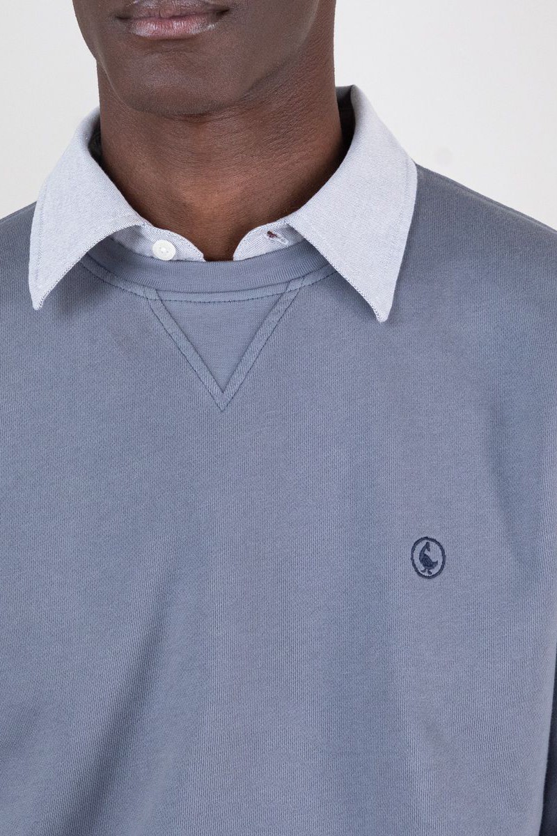  Sudadera Cuello Caja Garment Dyed Gris El Ganso 