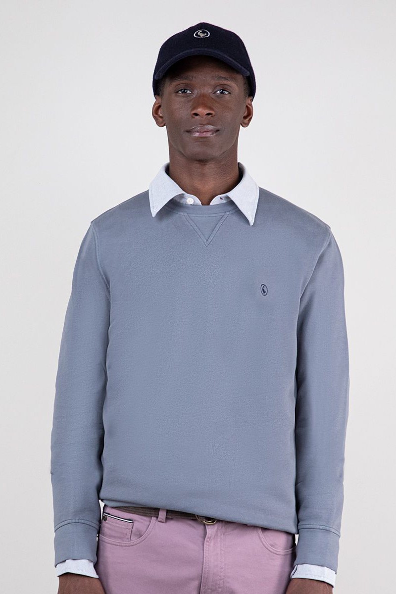  Sudadera Cuello Caja Garment Dyed Gris El Ganso 