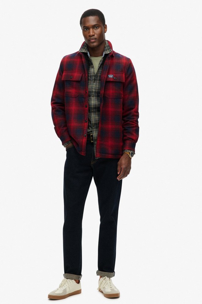  Sobrecamisa a cuadros de lana forrada de tejido polar Superdry 