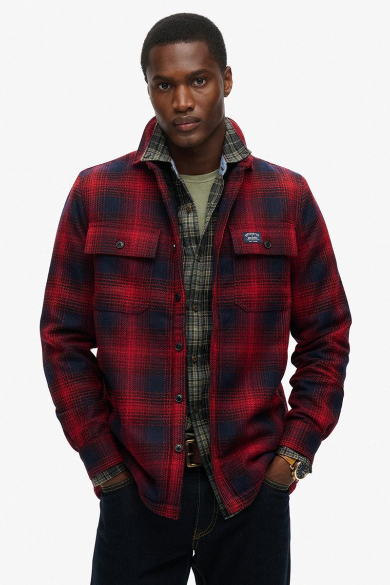  Sobrecamisa a cuadros de lana forrada de tejido polar Superdry  2