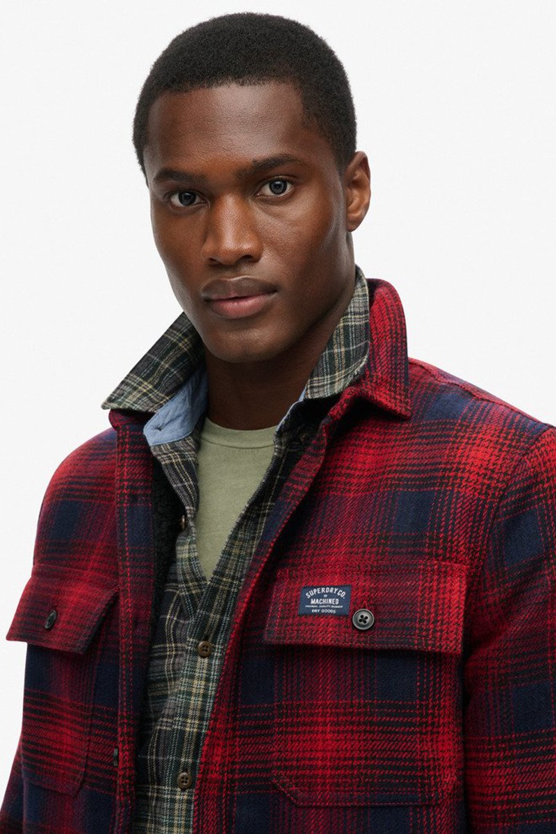  Sobrecamisa a cuadros de lana forrada de tejido polar Superdry 