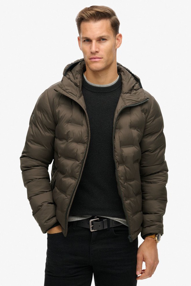  Abrigo Acolchado con Capucha 