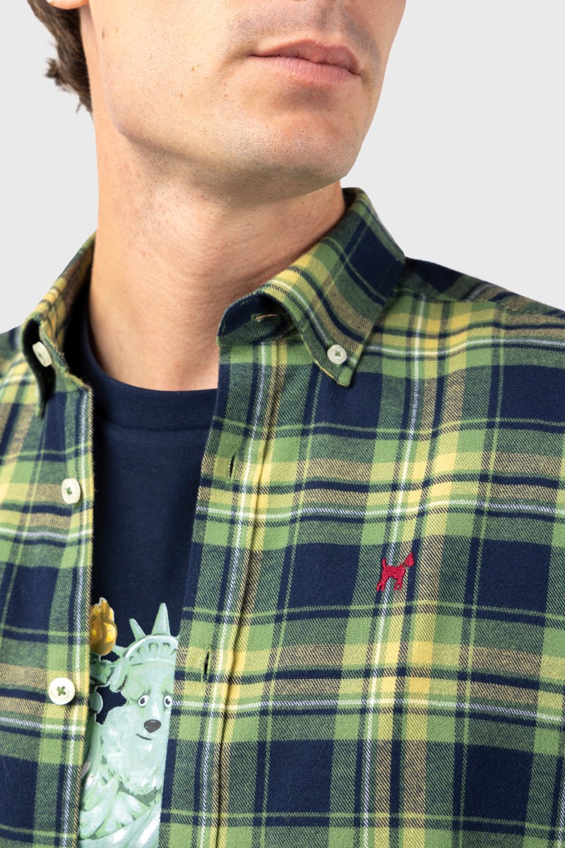  Camisa WILLIOT Viella Marino Verde Amarillo Slim Fit 