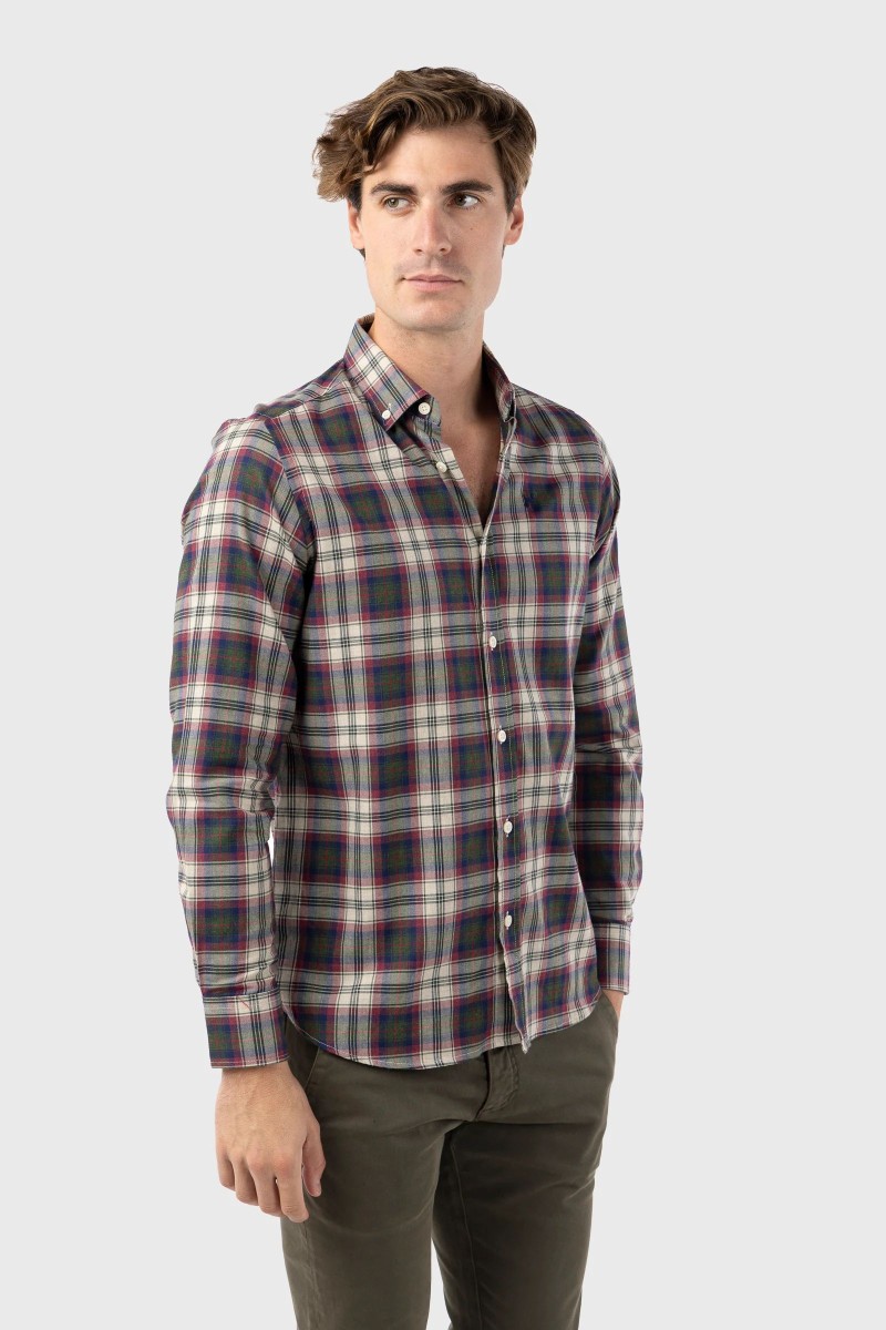 Camisa Williot Tartán Burdeos  2
