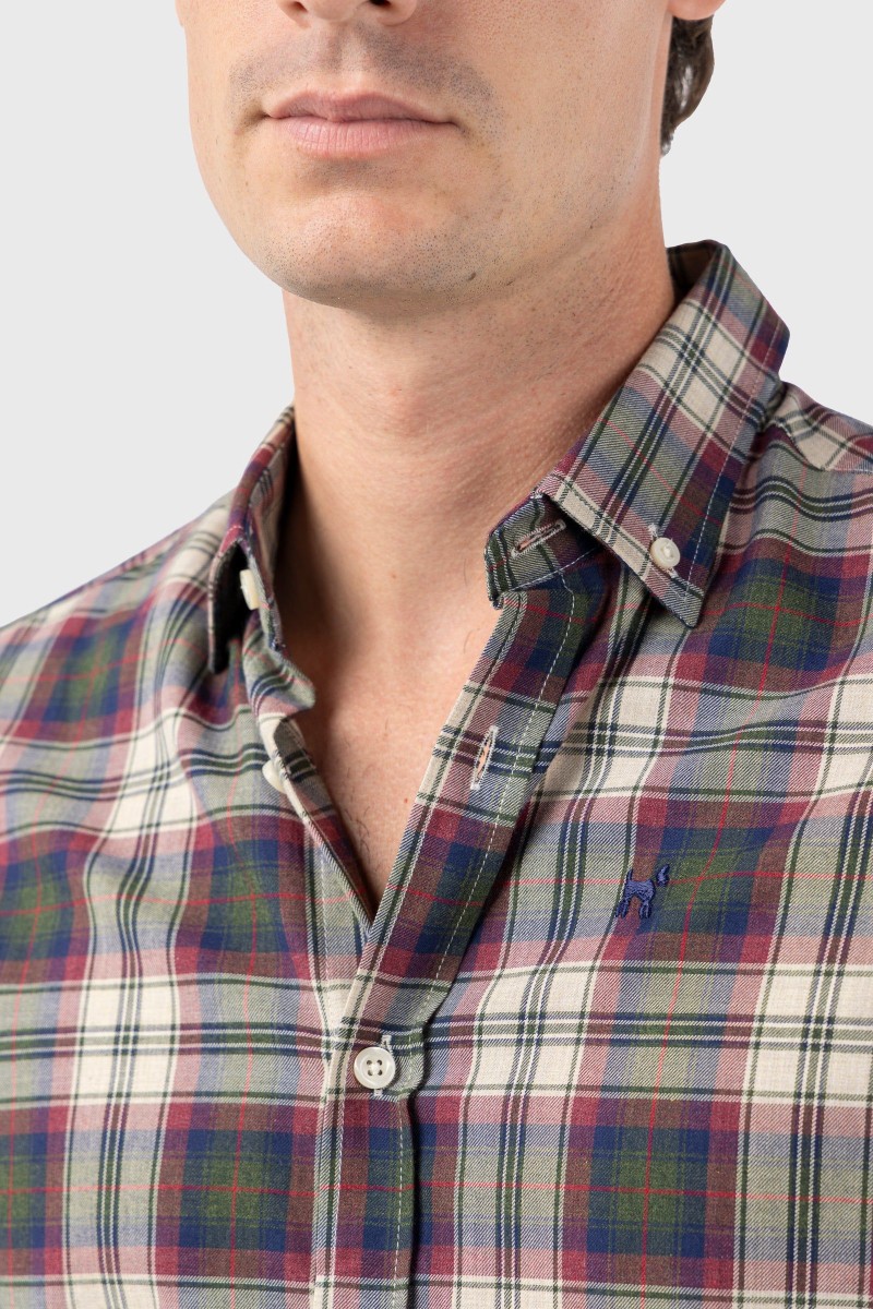 SHIR WILLIOT M42  Camisa Williot Tartán Burdeos